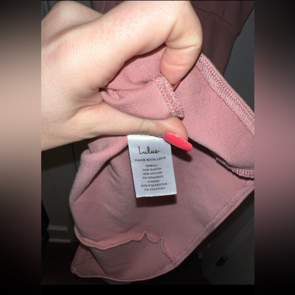 LULUS Dare to Take the Plunge Dusty Pink Tulip Mini Dress - size S - Picture 11 of 11